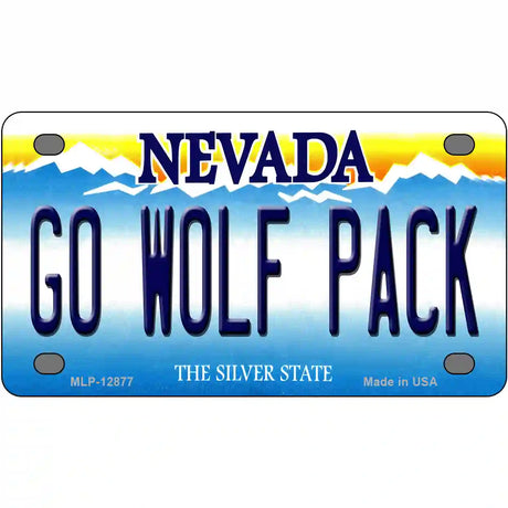 Go Wolf Pack Novelty Metal License Plate 4" x 2.2" (MLP)