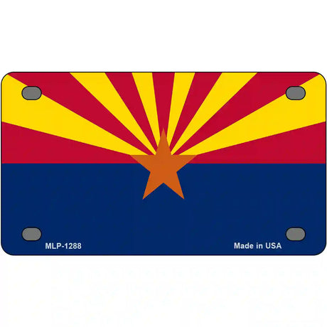 Arizona Small Star Novelty Metal License Plate 4" x 2.2" (MLP)