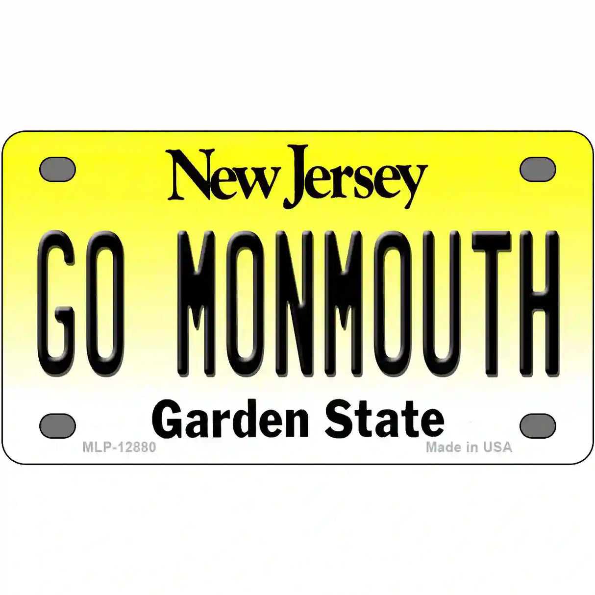 Go Monmouth Novelty Metal License Plate 4" x 2.2" (MLP)