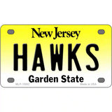 Hawks Novelty Metal License Plate 4" x 2.2" (MLP)