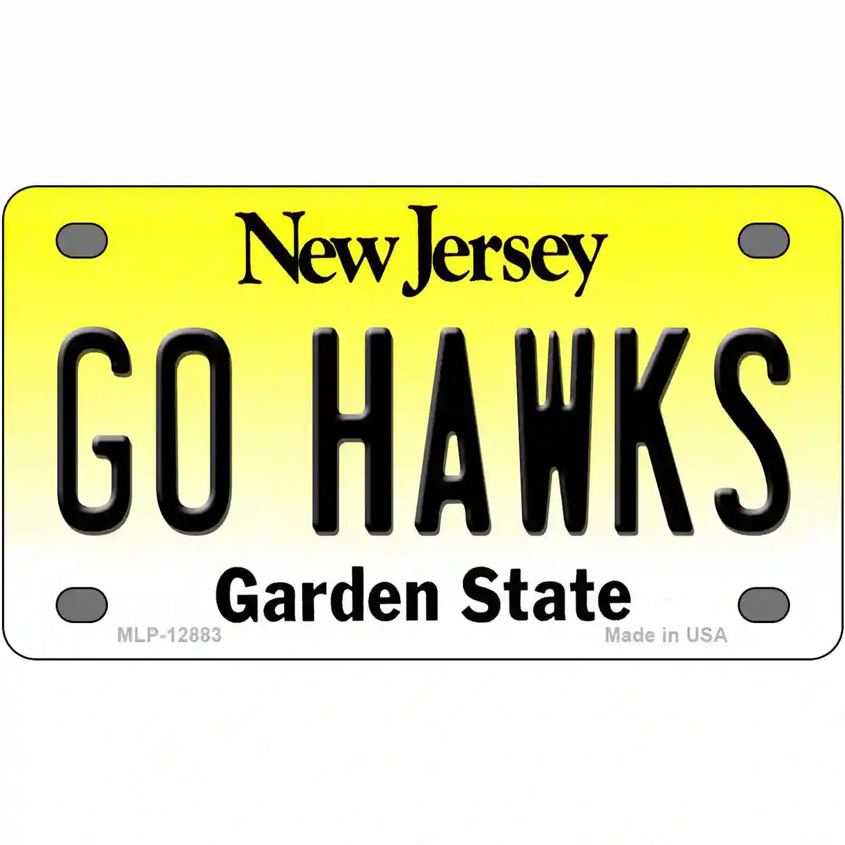 Go Hawks New Jersey Novelty Metal License Plate 4" x 2.2" (MLP)