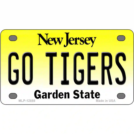 New Jersey Go Tigers Novelty Metal License Plate 4" x 2.2" (MLP)