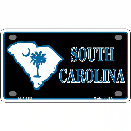 South Carolina Flag Novelty Metal License Plate 4" x 2.2" (MLP)