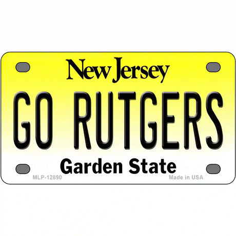 Go Rutgers Novelty Metal License Plate 4" x 2.2" (MLP)