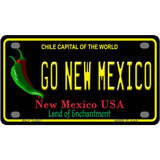 Go New Mexico Novelty Metal License Plate 4" x 2.2" (MLP)