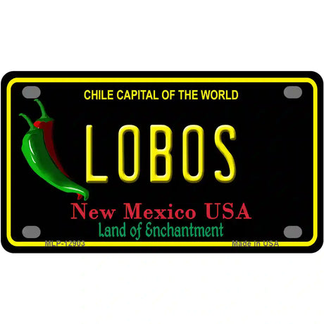 Lobos Novelty Metal License Plate 4" x 2.2" (MLP)