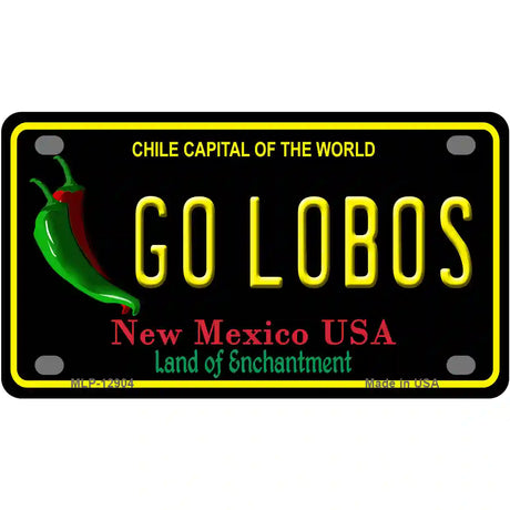 Go Lobos Novelty Metal License Plate 4" x 2.2" (MLP)