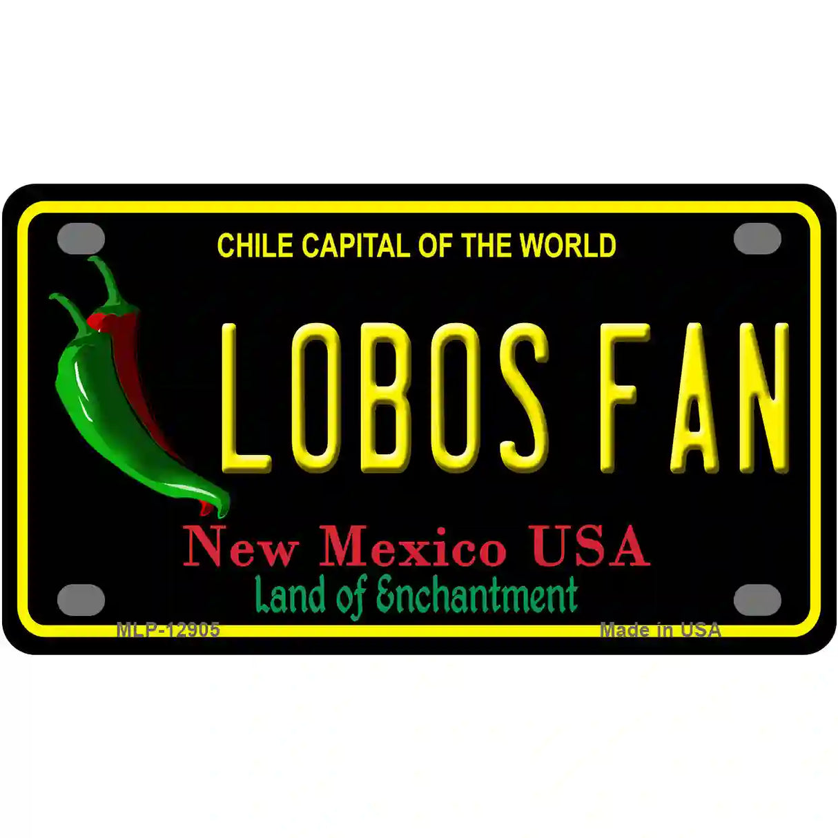 Lobos Fan Novelty Metal License Plate 4" x 2.2" (MLP)