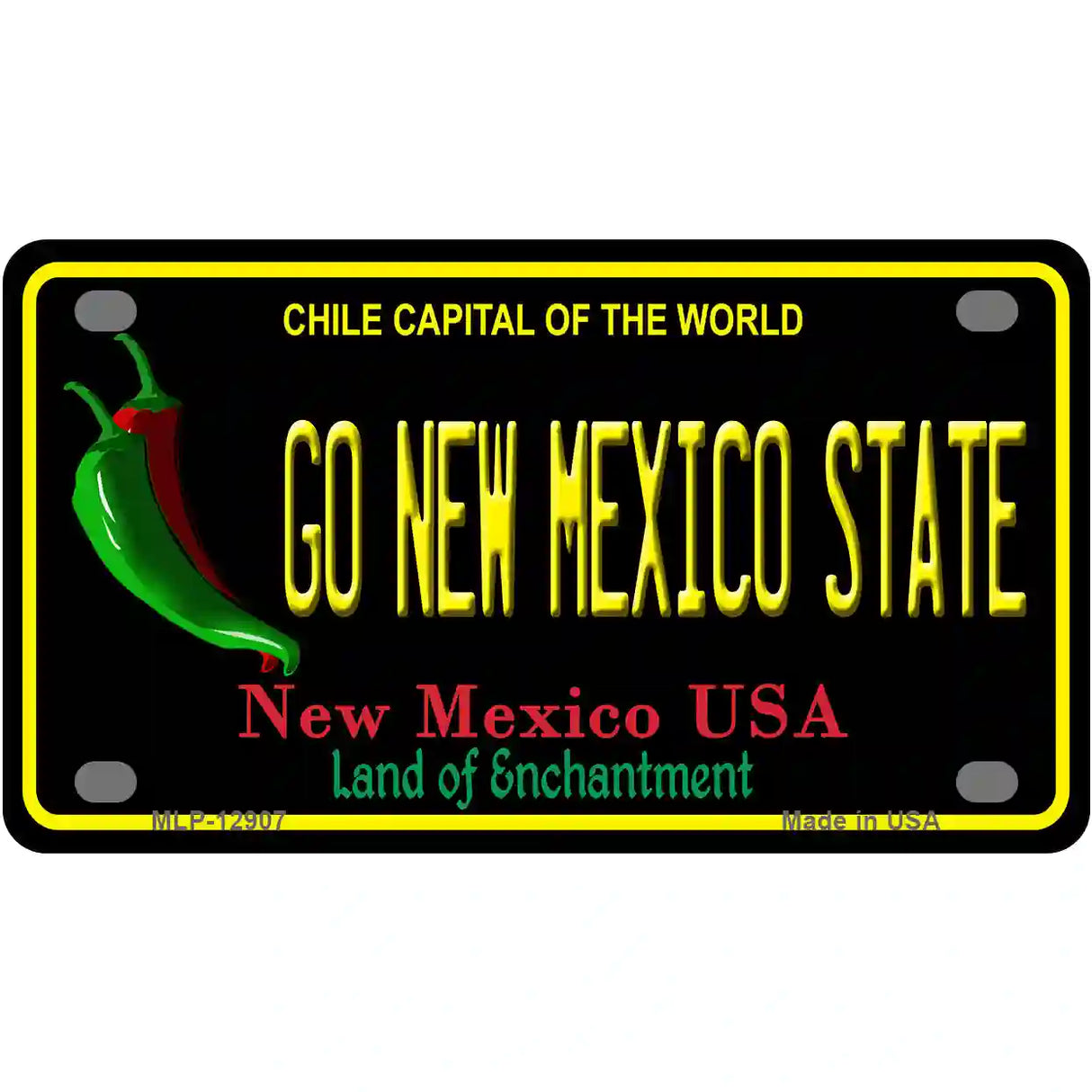 Go New Mexico State Novelty Metal License Plate 4" x 2.2" (MLP)