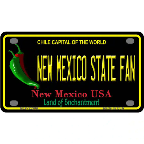 New Mexico State Fan Novelty Metal License Plate 4" x 2.2" (MLP)