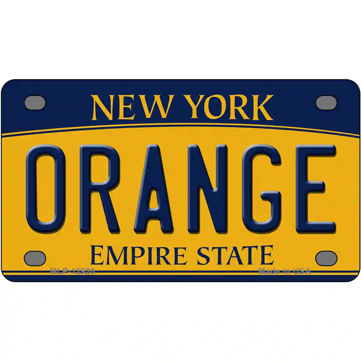 Orange Novelty Metal License Plate 4" x 2.2" (MLP)