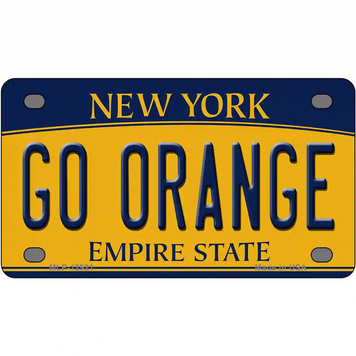 Go Orange Novelty Metal License Plate 4" x 2.2" (MLP)