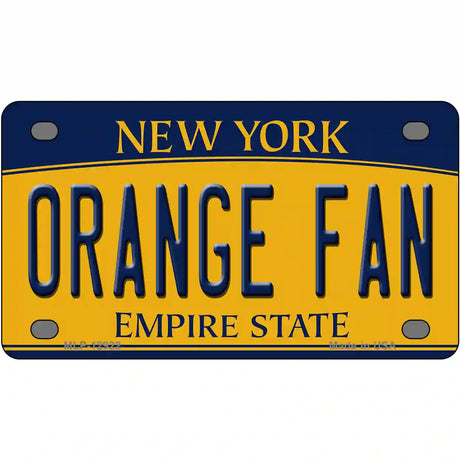 Orange Fan Novelty Metal License Plate 4" x 2.2" (MLP)