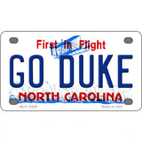 Go Duke Novelty Metal License Plate 4" x 2.2" (MLP)