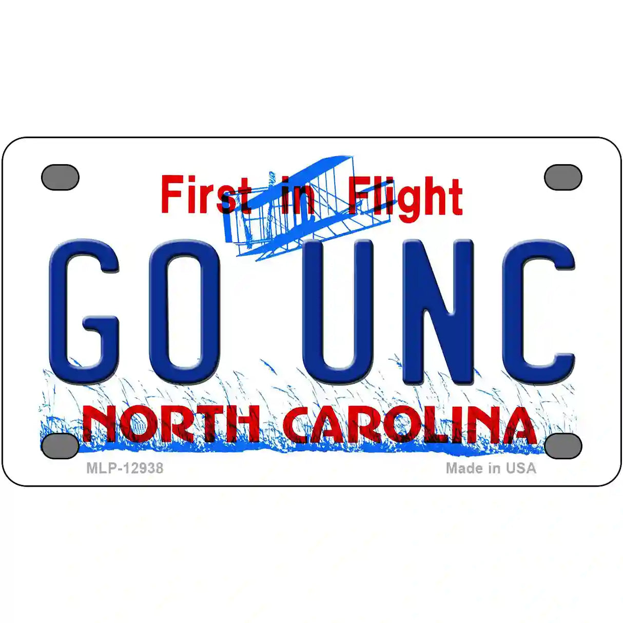 Go Univ North Carolina Novelty Metal License Plate 4" x 2.2" (MLP)