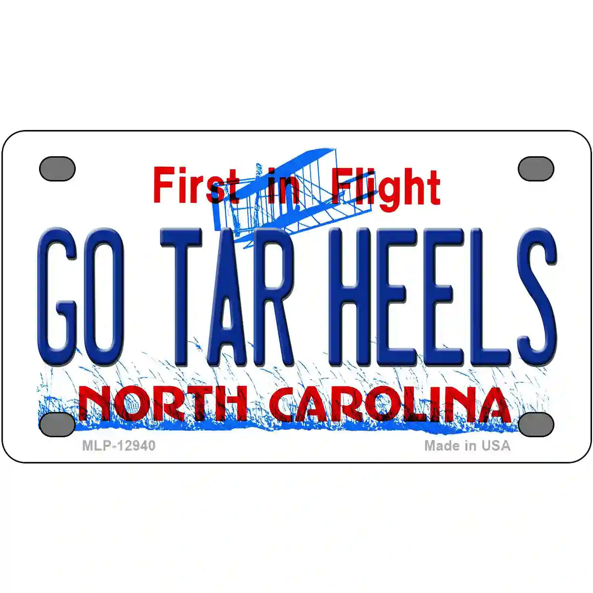 Go Tar Heels Novelty Metal License Plate 4" x 2.2" (MLP)