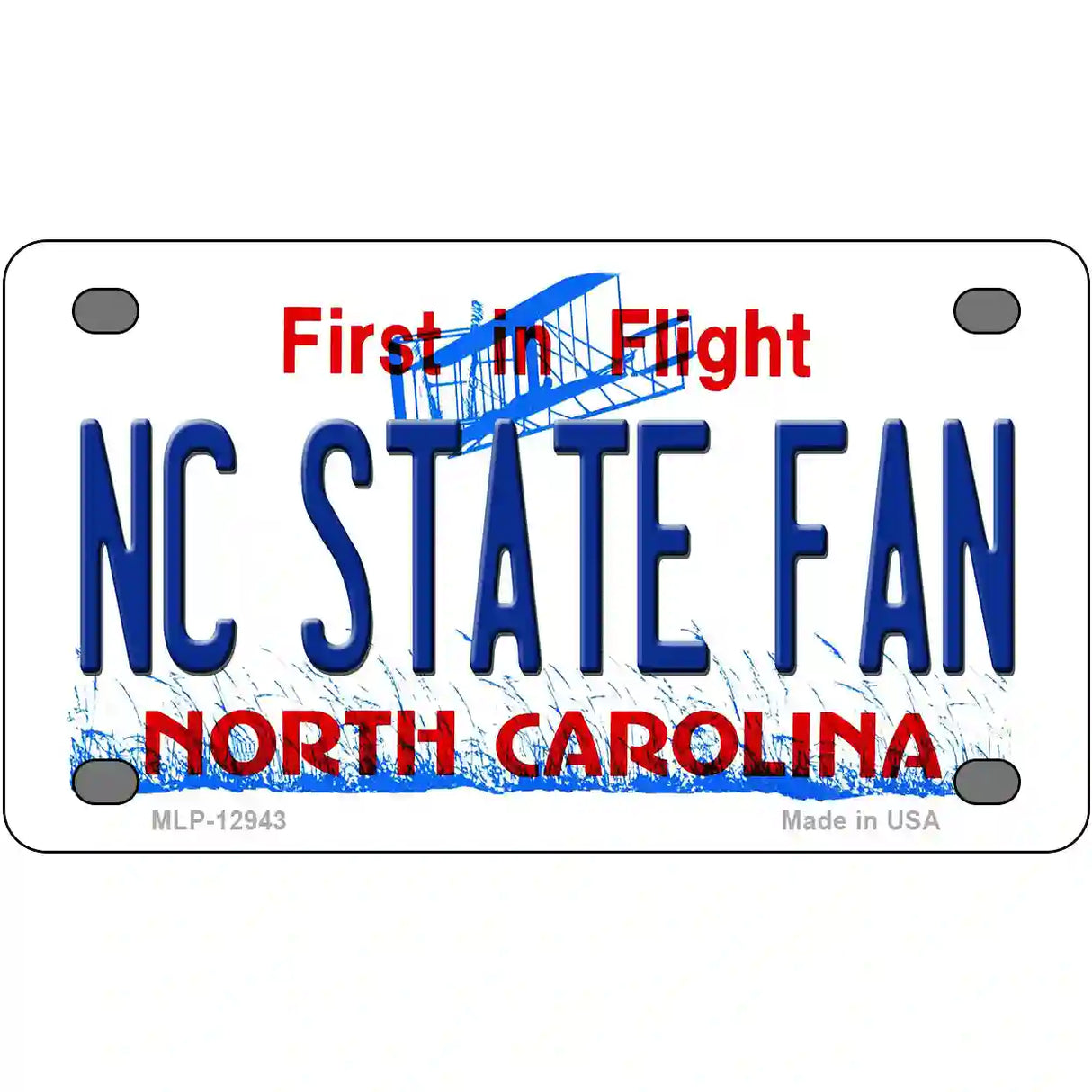 North Carolina State Fan Novelty Metal License Plate 4" x 2.2" (MLP)