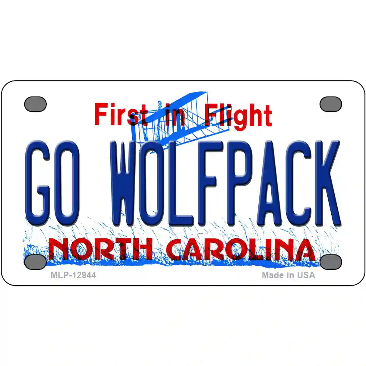 Go Wolfpack Novelty Metal License Plate 4" x 2.2" (MLP)