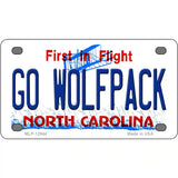 Go Wolfpack Novelty Metal License Plate 4" x 2.2" (MLP)