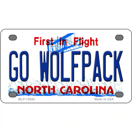 Go Wolfpack Novelty Metal License Plate 4" x 2.2" (MLP)