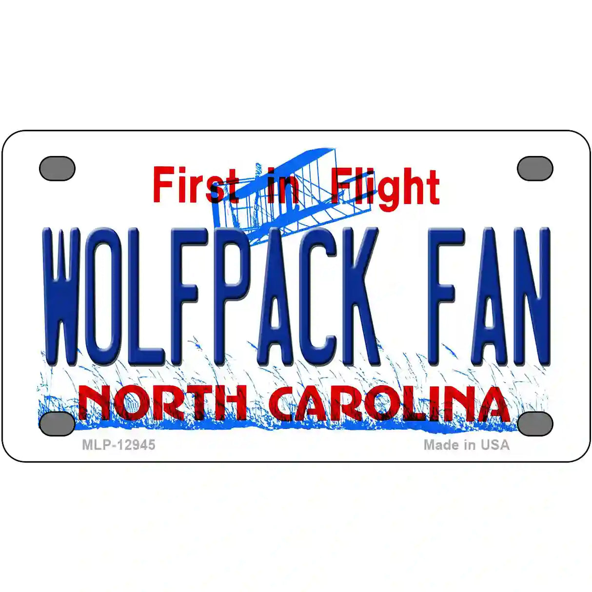 Wolfpack Fan Novelty Metal License Plate 4" x 2.2" (MLP)