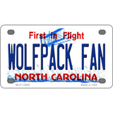 Wolfpack Fan Novelty Metal License Plate 4" x 2.2" (MLP)