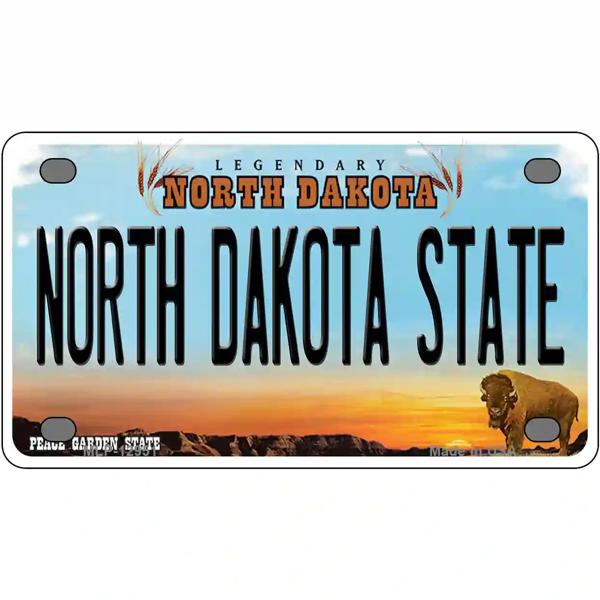 North Dakota State Novelty Metal License Plate 4" x 2.2" (MLP)