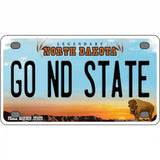 Go North Dakota State Novelty Metal License Plate 4" x 2.2" (MLP)