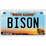 Bison Novelty Metal License Plate 4" x 2.2" (MLP)