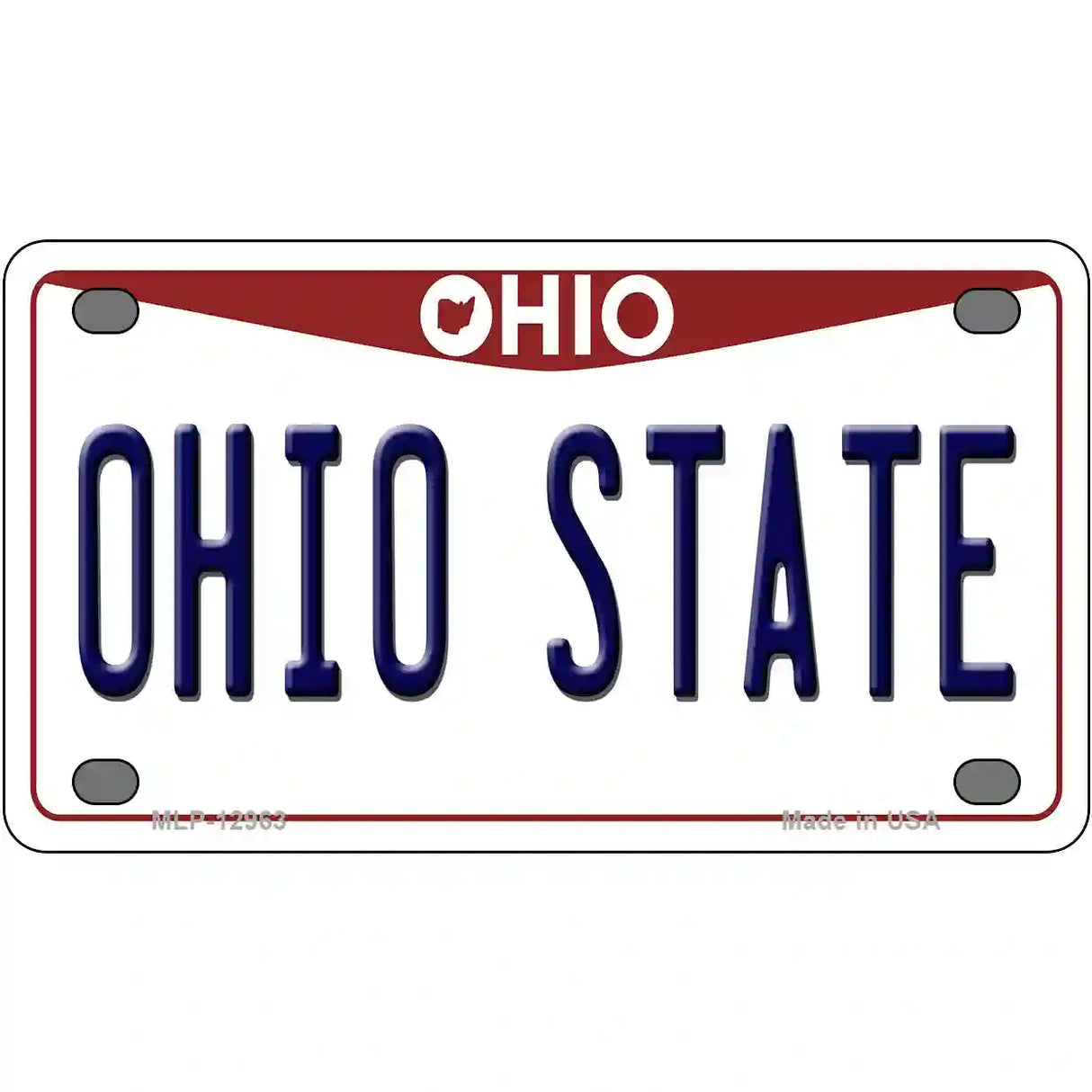 Ohio State Novelty Metal License Plate 4" x 2.2" (MLP)