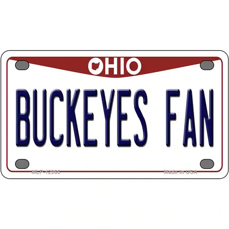 Buckeyes Fan Novelty Metal License Plate 4" x 2.2" (MLP)