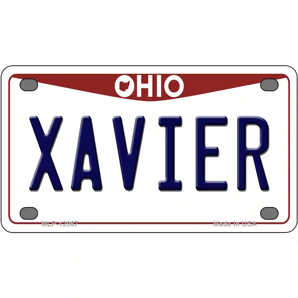 Xavier Novelty Metal License Plate 4" x 2.2" (MLP)