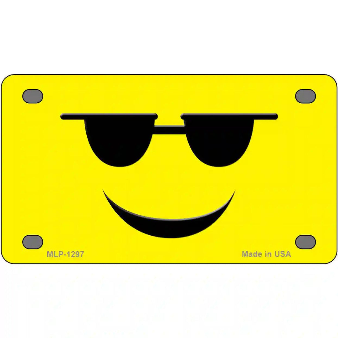 Sunglasses Cool Smiley Novelty Metal License Plate 4" x 2.2" (MLP)