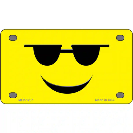 Sunglasses Cool Smiley Novelty Metal License Plate 4" x 2.2" (MLP)