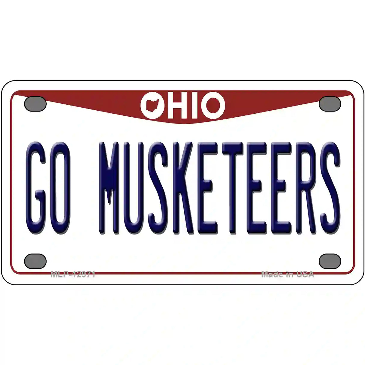 Go Musketeers Novelty Metal License Plate 4" x 2.2" (MLP)