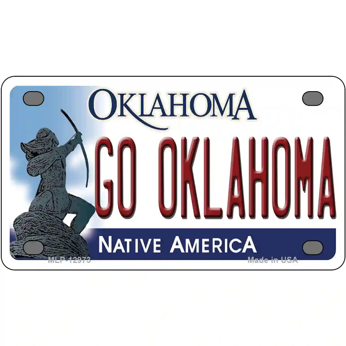 Go Oklahoma Novelty Metal License Plate 4" x 2.2" (MLP)