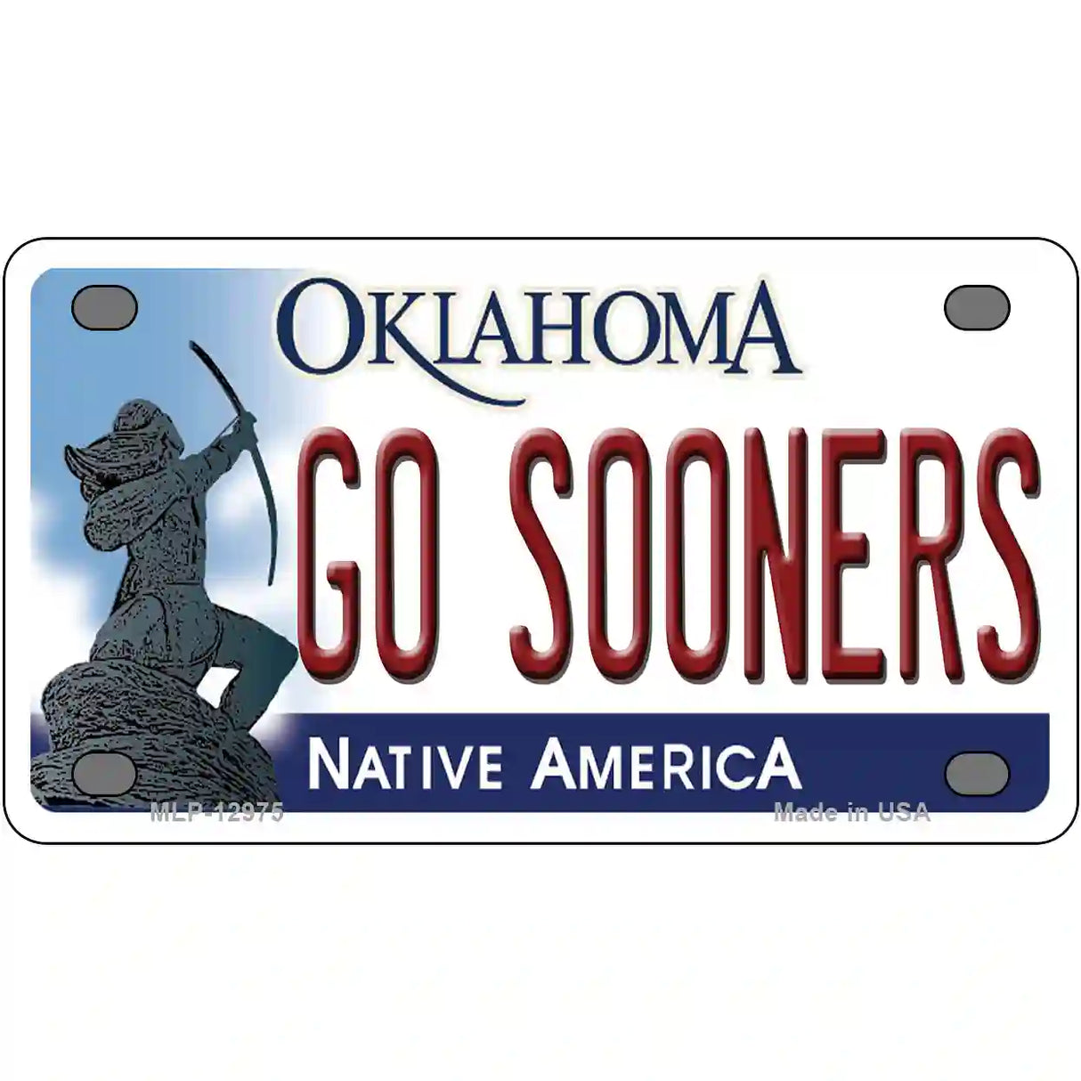 Go Sooners Novelty Metal License Plate 4" x 2.2" (MLP)