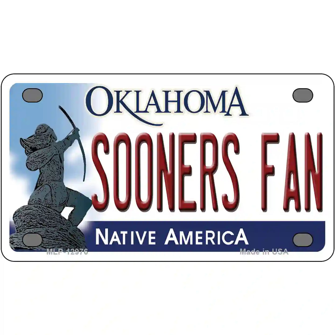 Sooners Fan Novelty Metal License Plate 4" x 2.2" (MLP)