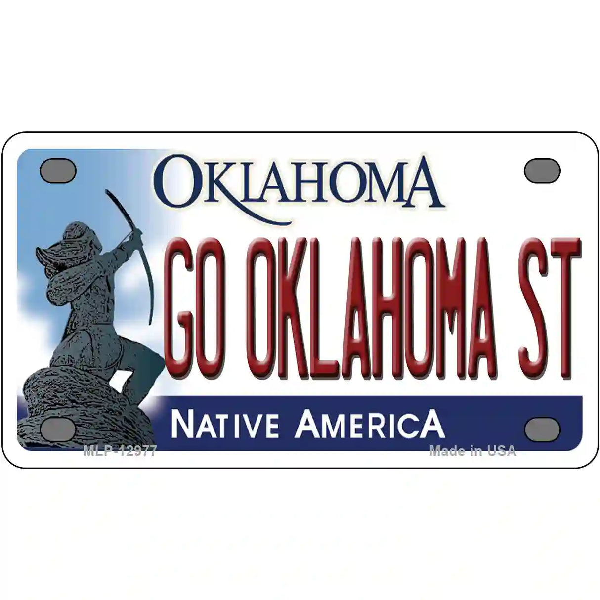 Go Oklahoma State Novelty Metal License Plate 4" x 2.2" (MLP)