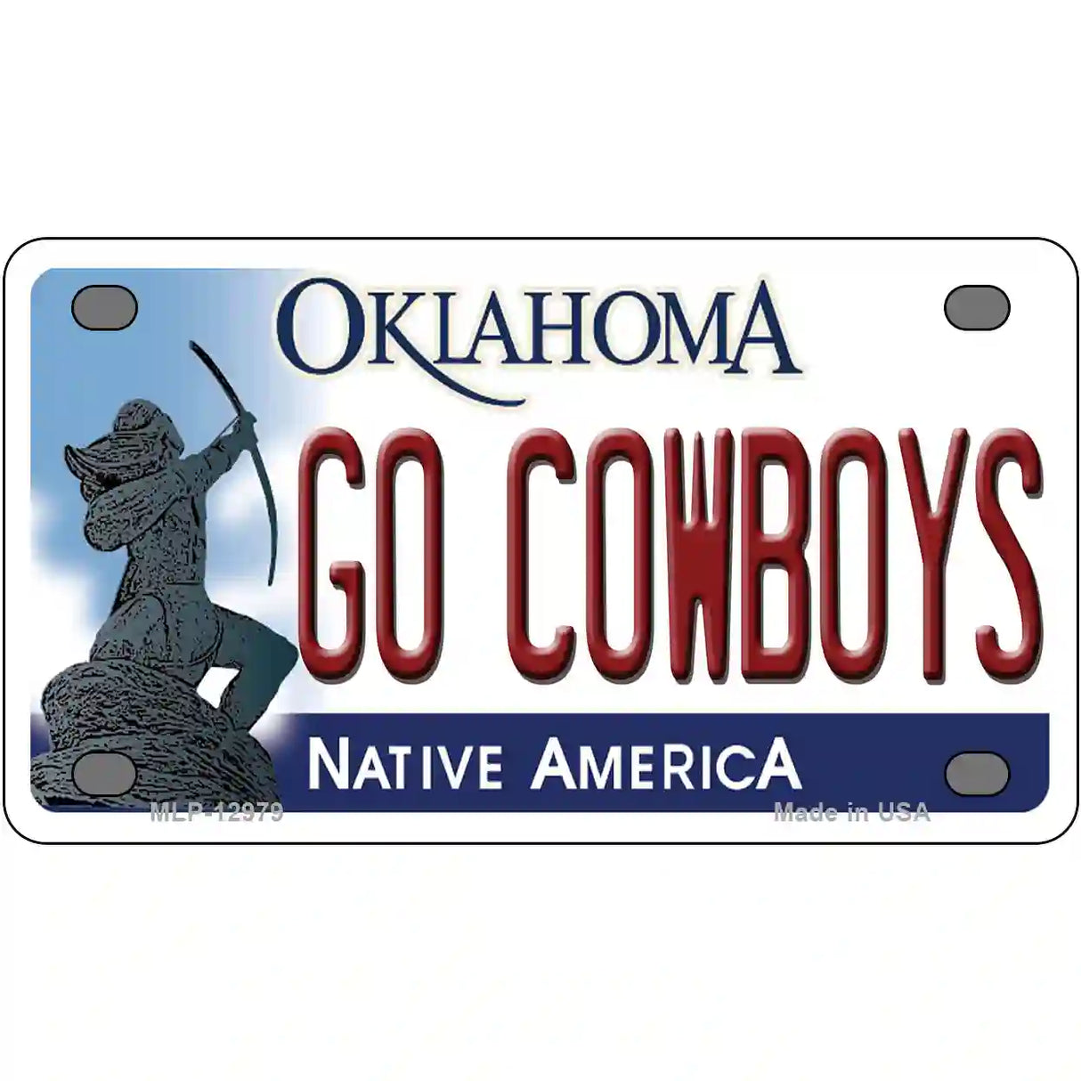 Go Cowboys Novelty Metal License Plate 4" x 2.2" (MLP)