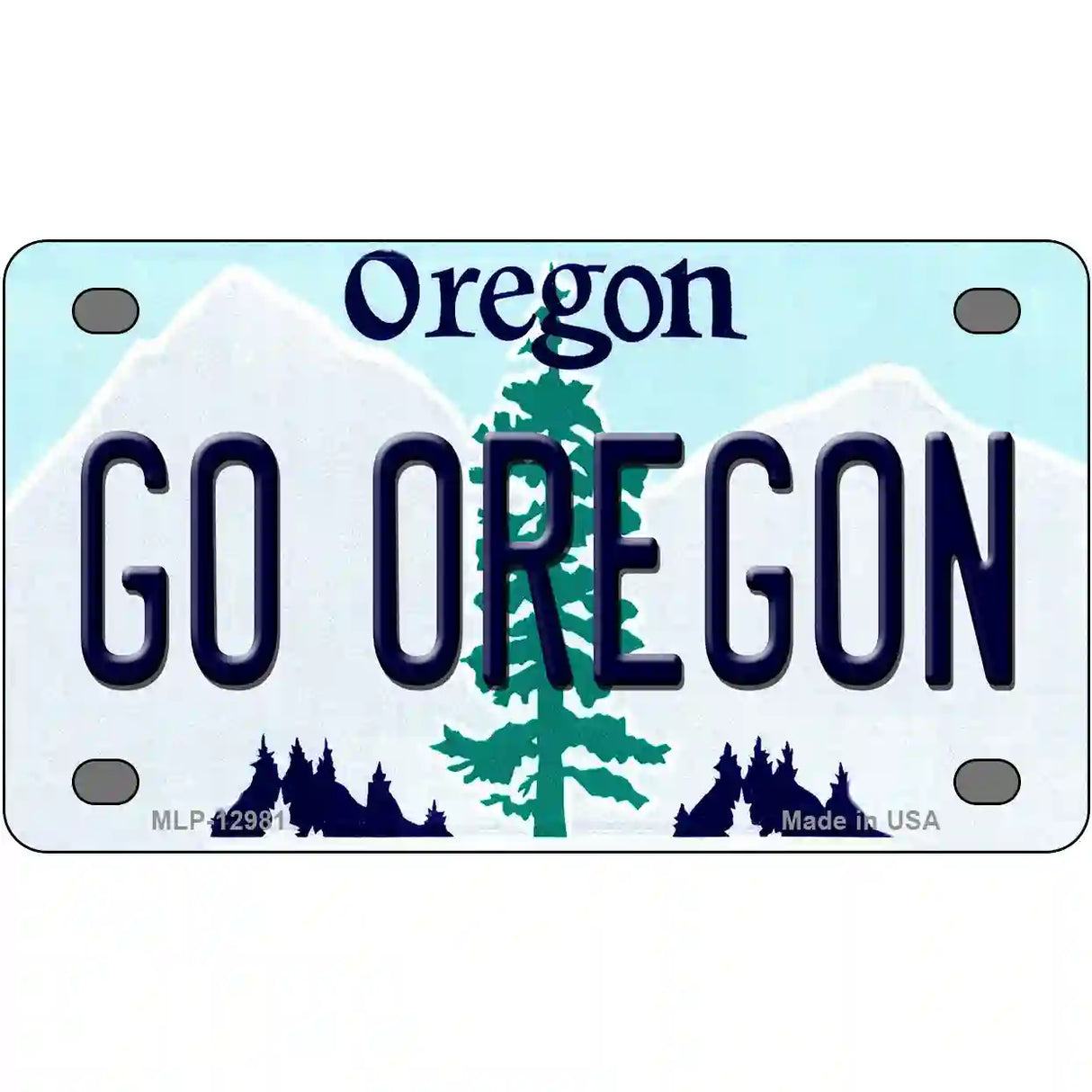 Go Oregon Novelty Metal License Plate 4" x 2.2" (MLP)