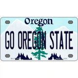 Go Oregon State Novelty Metal License Plate 4" x 2.2" (MLP)