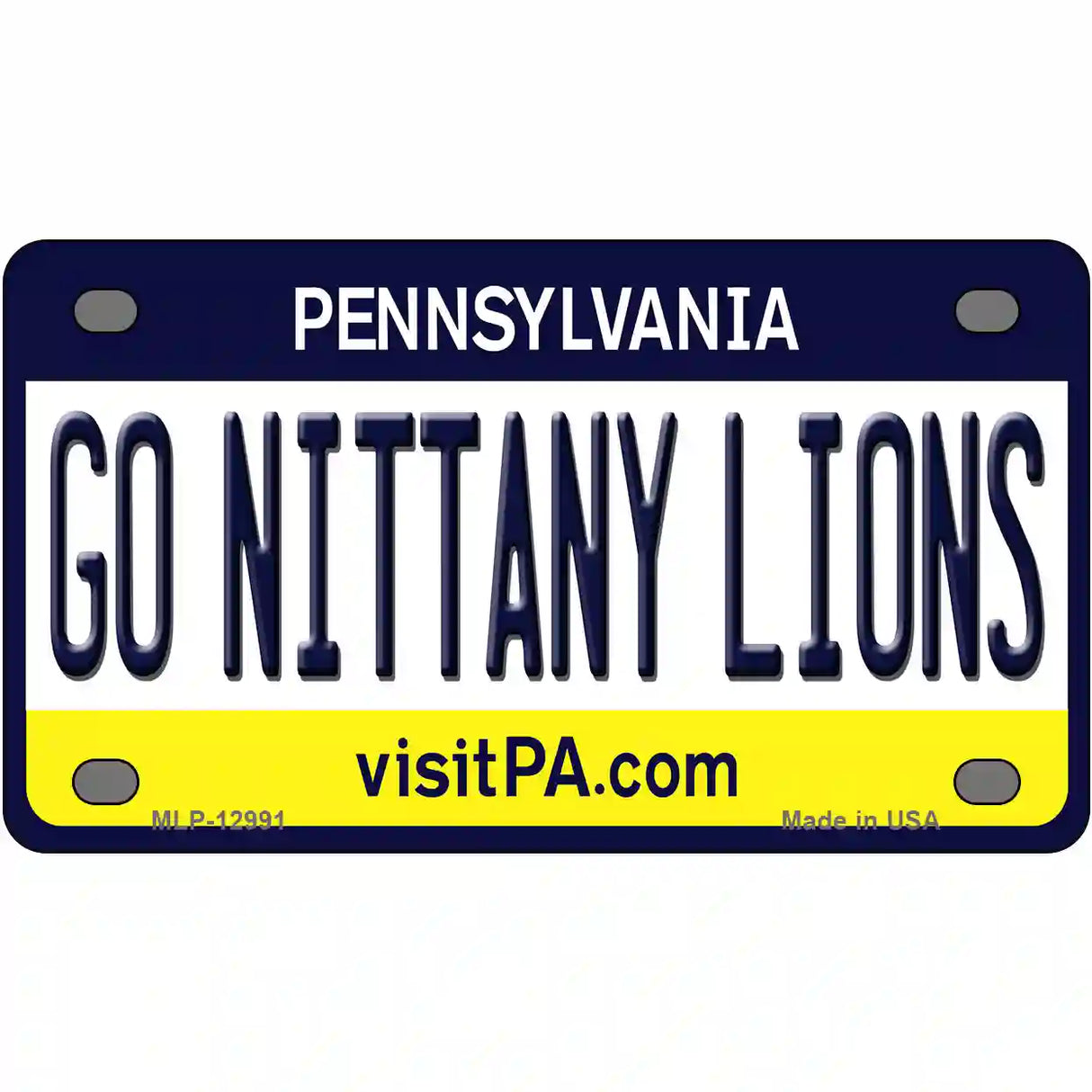 Go Nittany Lions Novelty Metal License Plate 4" x 2.2" (MLP)