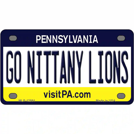 Go Nittany Lions Novelty Metal License Plate 4" x 2.2" (MLP)