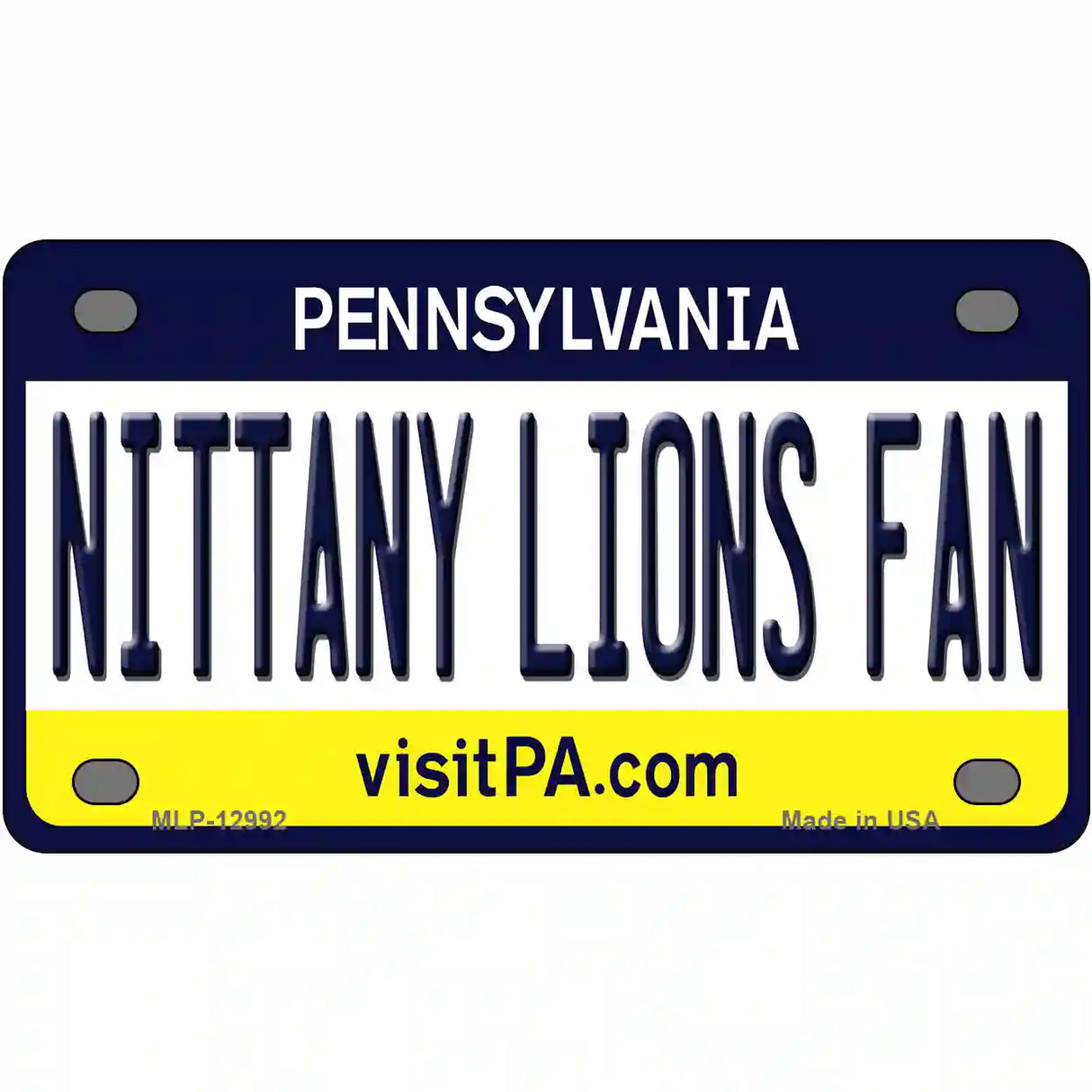 Nittany Lions Fan Novelty Metal License Plate 4" x 2.2" (MLP)