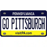 Go Pittsburgh Novelty Metal License Plate 4" x 2.2" (MLP)