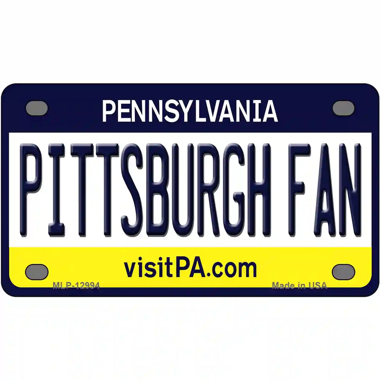 Pittsburgh Fan Novelty Metal License Plate 4" x 2.2" (MLP)