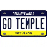 Go Temple Novelty Metal License Plate 4" x 2.2" (MLP)