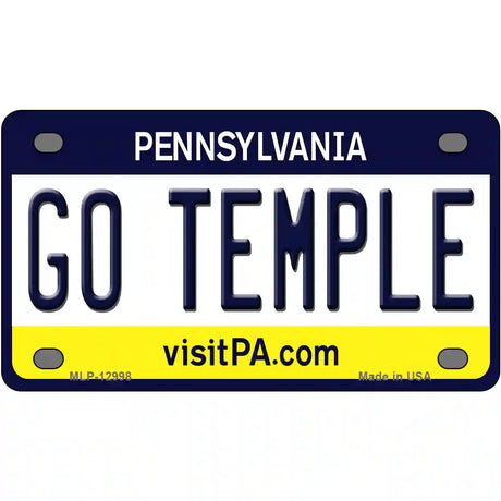 Go Temple Novelty Metal License Plate 4" x 2.2" (MLP)