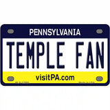 Temple Fan Novelty Metal License Plate 4" x 2.2" (MLP)